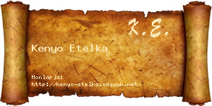 Kenyo Etelka névjegykártya